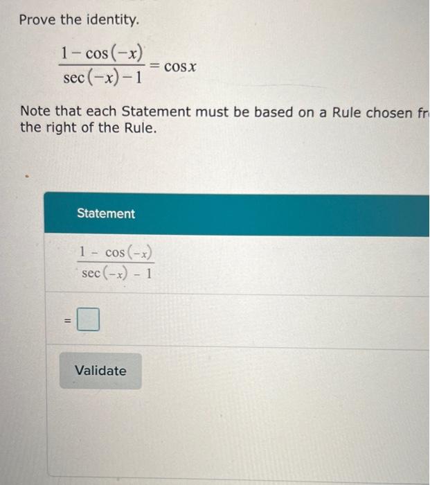 Solved Prove The Identity Sec X Cos X Cosx Note That Chegg