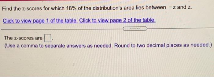 Solved Find The Z Scores For Which 18 Of The Distribution S Chegg