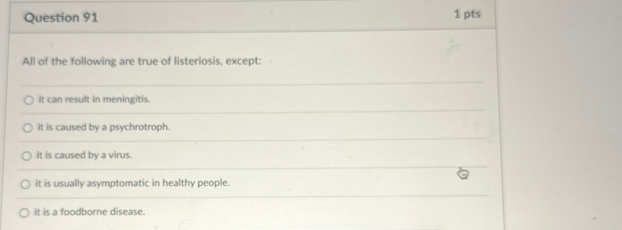 Solved Question Ptsall Of The Following Are True Of Chegg