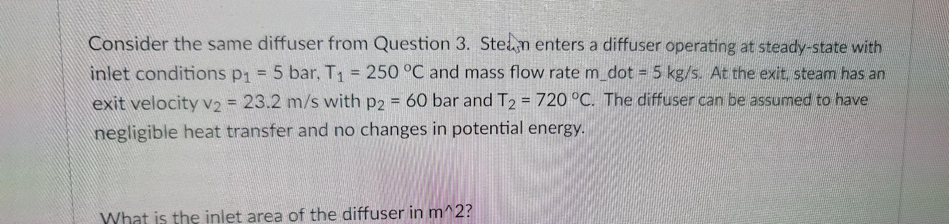 Solved Steam Enters A Diffuser Operating At Steady State Chegg