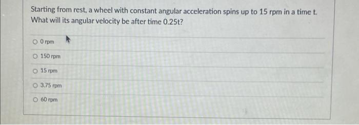 Solved Starting From Rest A Wheel With Constant Angular Chegg