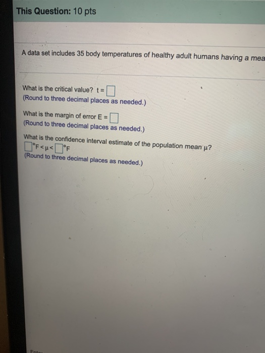 Solved A Data Set Includes Body Temperatures Of Healthy Chegg