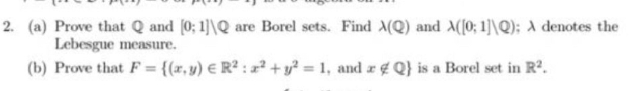 Solved A Prove That Q And 0 1 Q Are Borel Sets Find Chegg