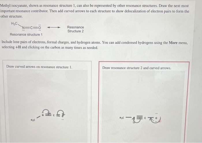 Solved Methyl Isocyanate Shown As Resonance Structure 1 Chegg