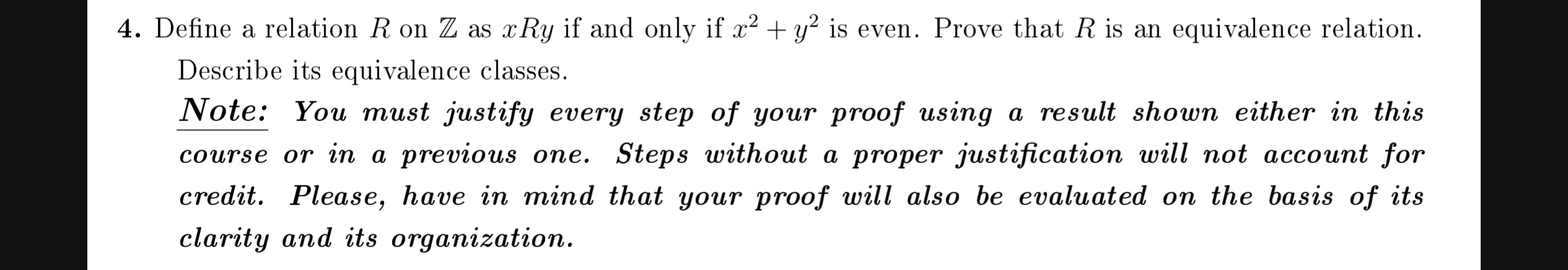 Solved Define A Relation R On Z As XRy If And Only If Chegg