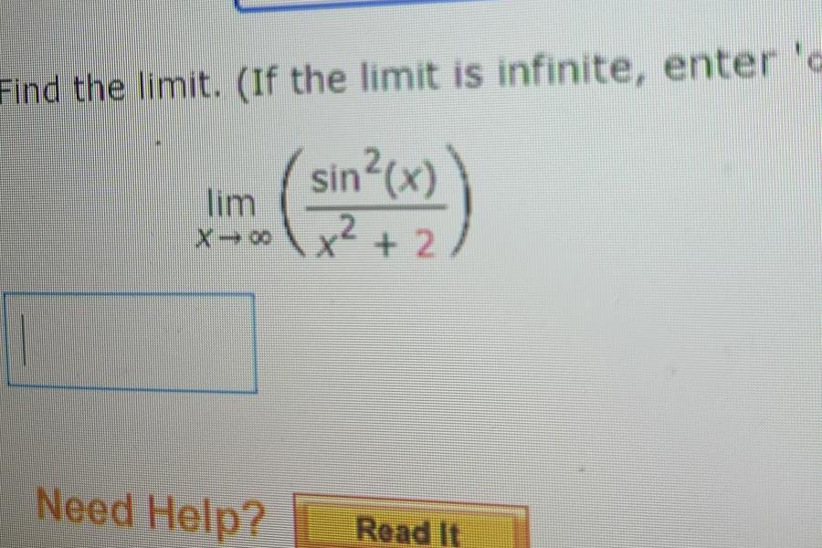 Solved Find The Limit If The Limit Is Infinite Enter Chegg