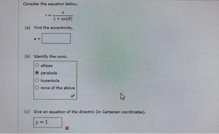 Solved Consider The Equation Below R Frac 4 1 Sin