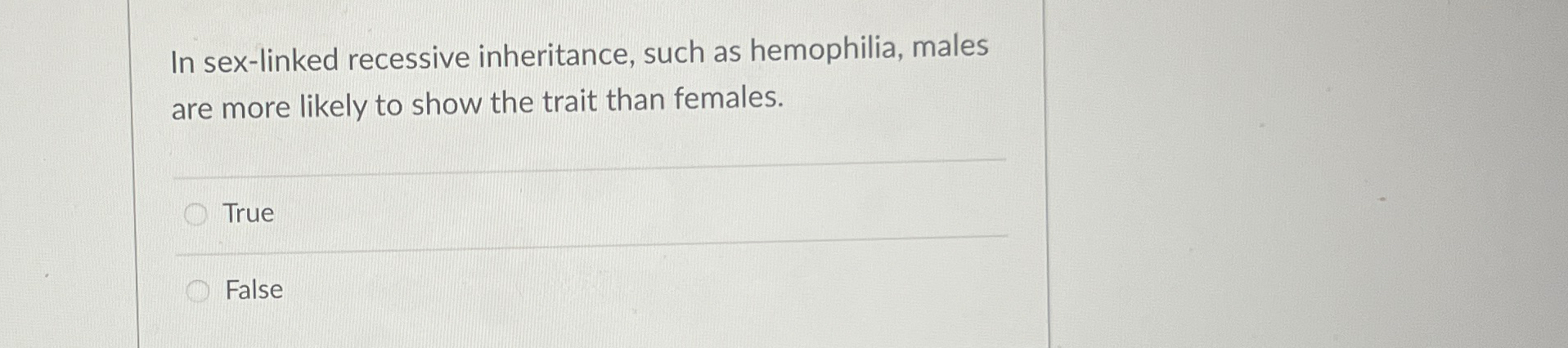 Solved In Sex Linked Recessive Inheritance Such As Chegg