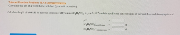 Solved Tutored Practice Problem 16 4 5 C Calculate The PH Of Chegg