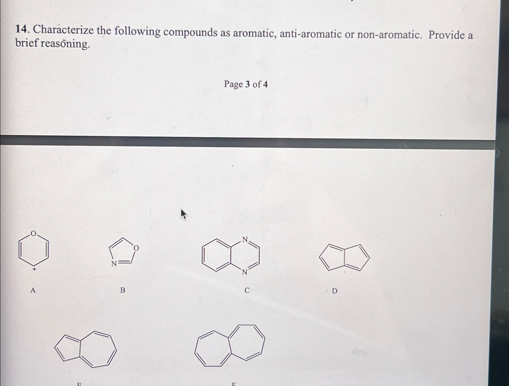 Solved Characterize The Following Compounds As Aromatic Chegg