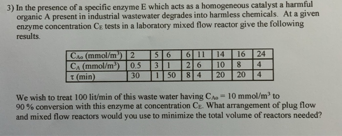 Solved In The Presence Of A Specific Enzyme E Which Acts Chegg