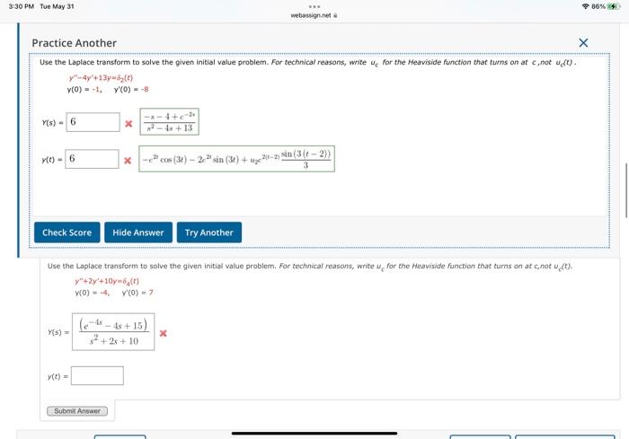 Solved 3 30 PM Tue May 31 Webassign Net Practice Another Chegg