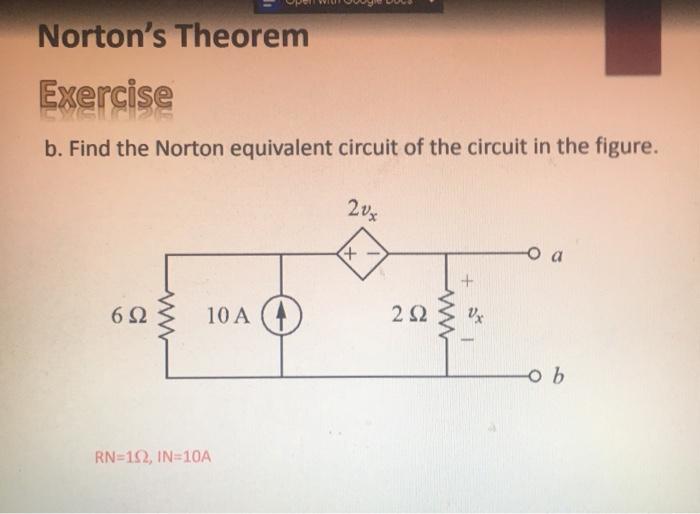 Solved Thevenin S Theorem Exercise A Determine The Thevenin Chegg