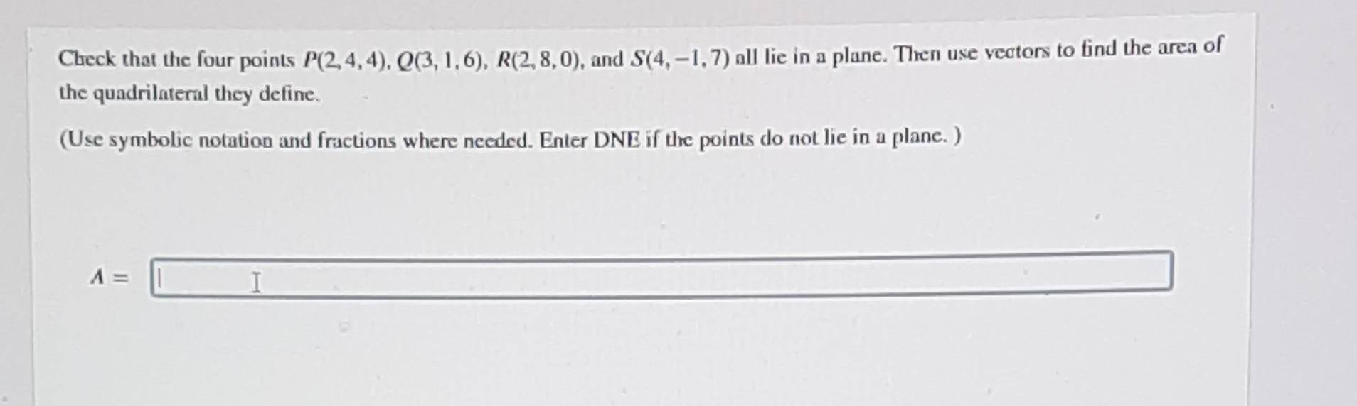 Solved Check That The Four Points Chegg