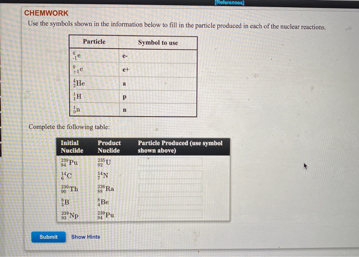 Solved References Chemwork Use The Symbols Shown In The Chegg