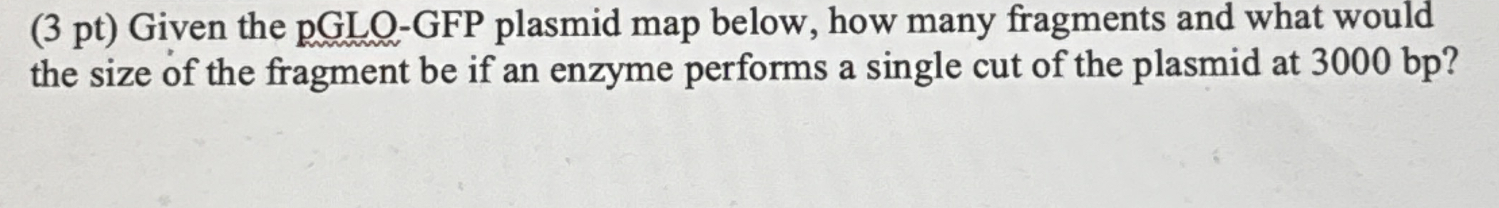 Solved Pt Given The Pglo Gfp Plasmid Map Below How Chegg