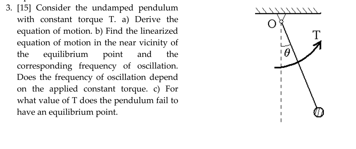 Consider The Undamped Pendulum With Constant Chegg