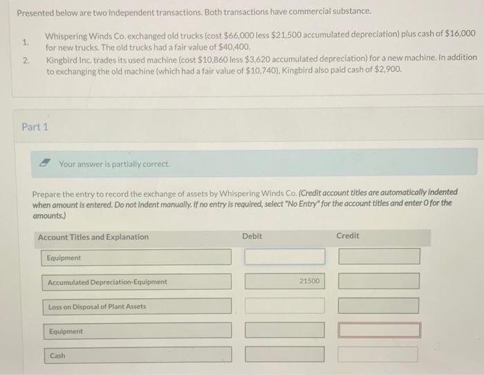 Solved Presented Below Are Two Independent Transactions Chegg