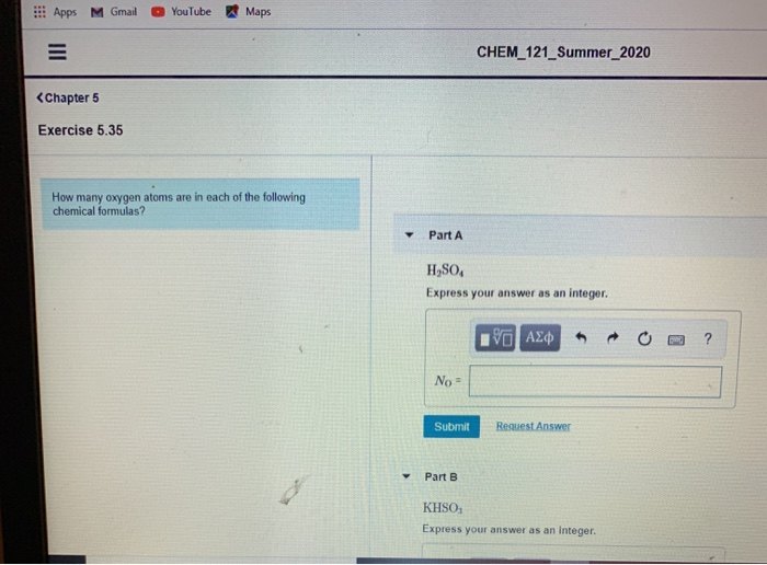 Solved Apps M Gmail Youtube Maps Chem Summer Chegg