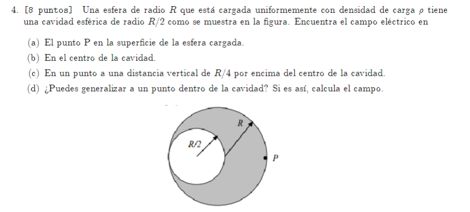 Solved Puntos Una Esfera De Radio R Que Est Cargada Chegg