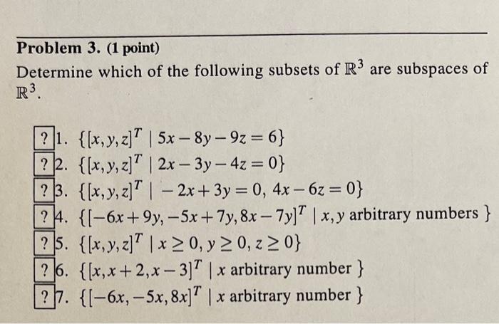 Solved Determine Which Of The Following Subsets If R Are Chegg