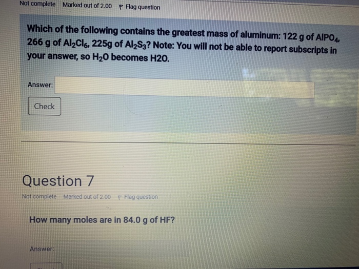 Solved Not Complete Marked Out Of P Flag Question Chegg