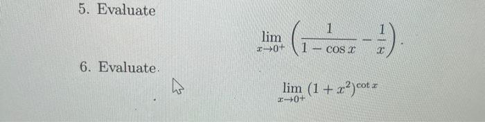 Solved 5 Evaluate Lim X Rightarrow Chegg