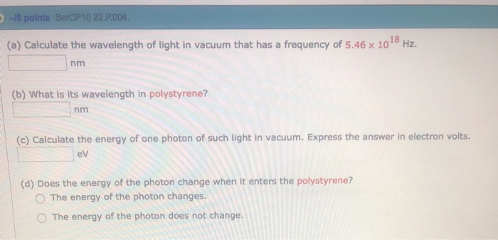 Solved 15 Points SerCP 10 22 2 004 A Calculate The Chegg