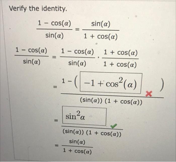 Solved Verify The Identity Chegg