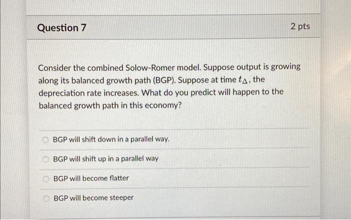 Solved Question Pts Consider The Combined Solow Romer Chegg