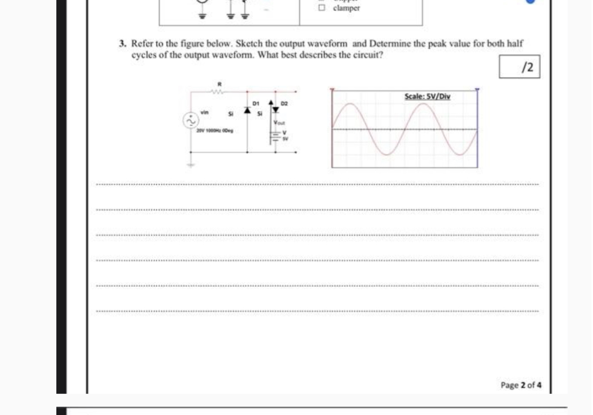 Refer To The Figure Below Sketch The Output Waveform Chegg