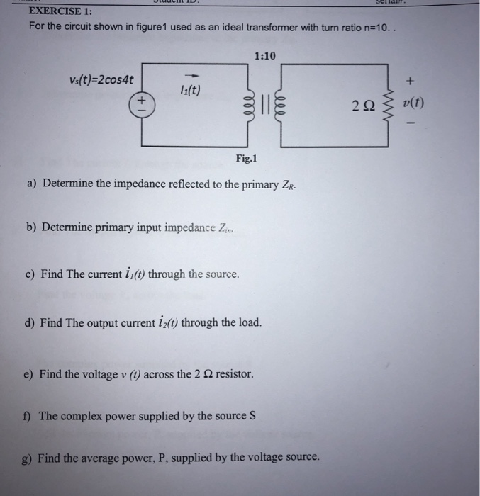 Solved Seriait Exercise For The Circuit Shown In Figure Chegg