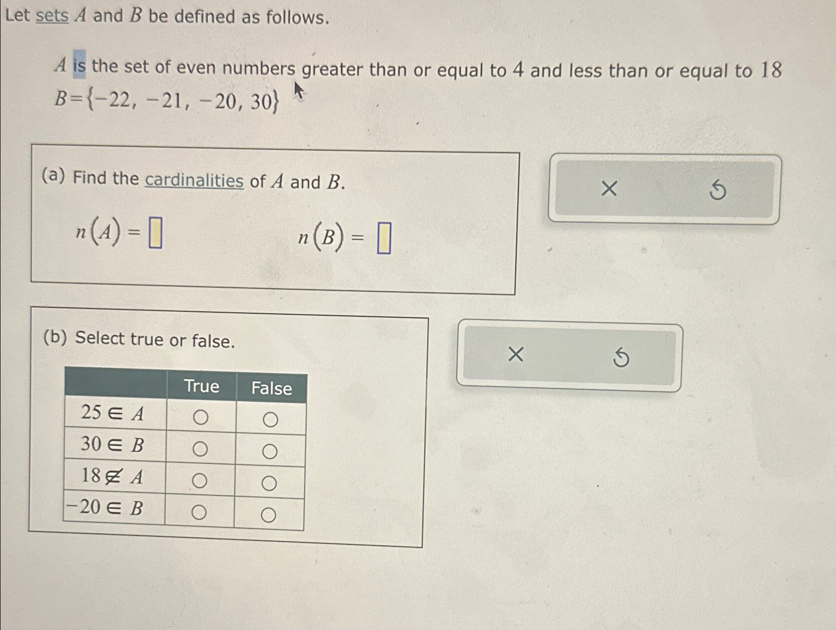 Solved Let Sets A And B Be Defined As Follows A Is The Set Chegg