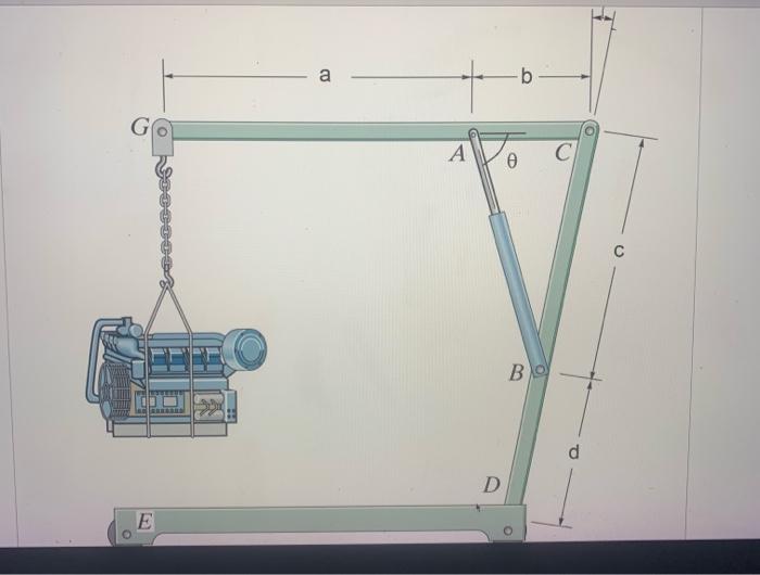 Solved A Floor Hoist Supports An Engine Of Weight We 2 9 Chegg