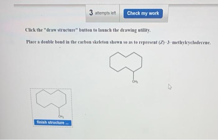 Solved Attempts Left Check My Work Click The Draw Chegg