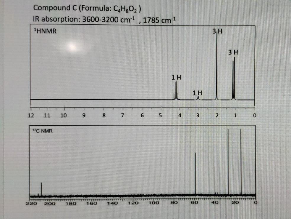 Solved Compound C Gave The Following Spectroscopic Data Chegg