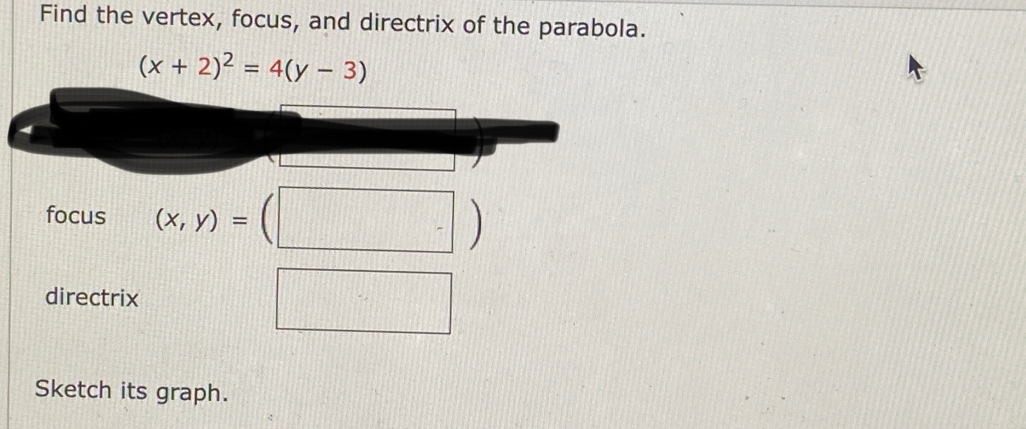 Solved Find The Vertex Focus And Directrix Of The Chegg