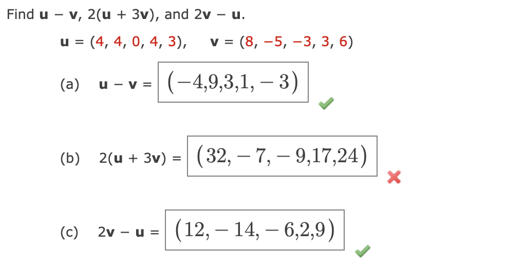 Solved Find U V 2 U 3v And Chegg