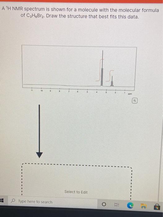 Solved A H NMR Spectrum Is Shown For A Molecule With The Chegg