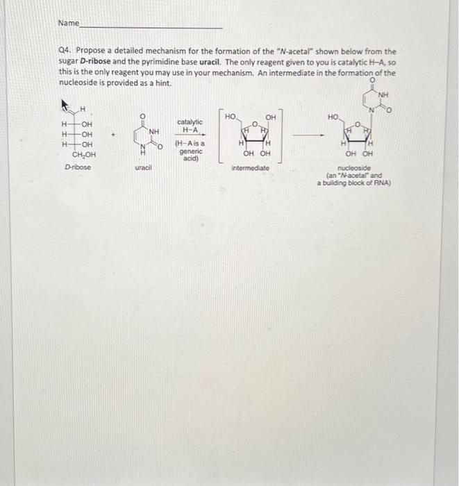 Solved Q4 Propose A Detailed Mechanism For The Formation Of Chegg