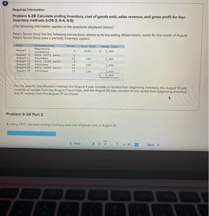 Solved Required Information Problem B Calculate Ending Chegg