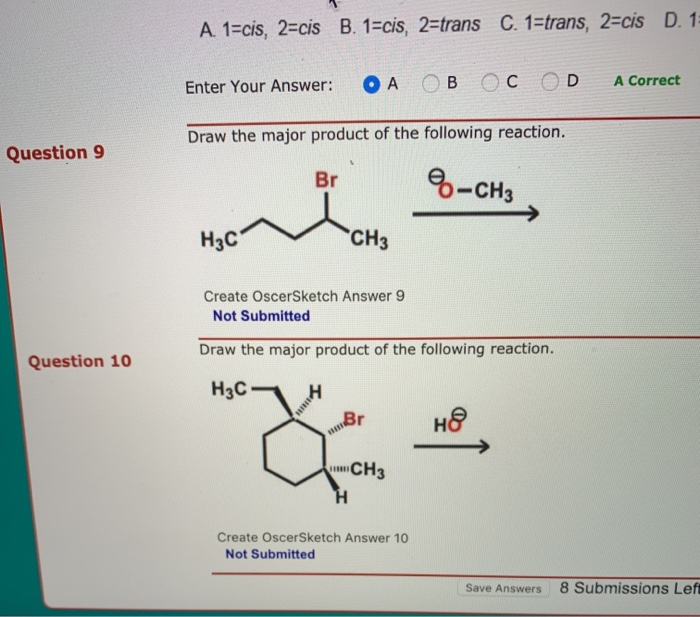 Solved A Cis Cis B Cis Trans C Trans Cis Chegg