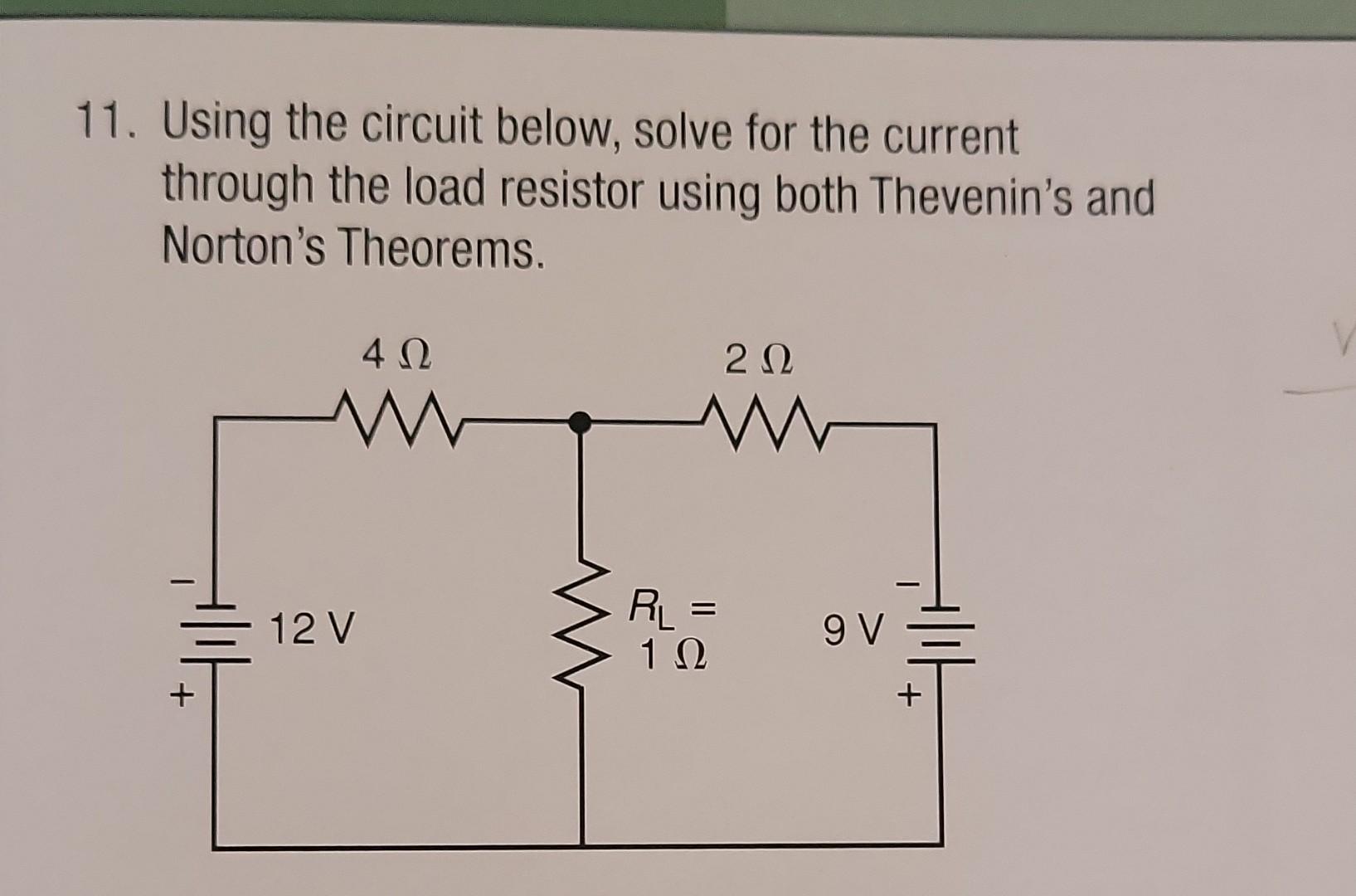 Solved 1 Using The Circuit Below Solve For The Current Chegg