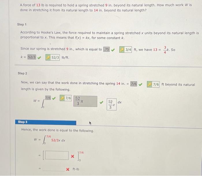 Solved A Force Of Lb Is Required To Hold A Spring Chegg