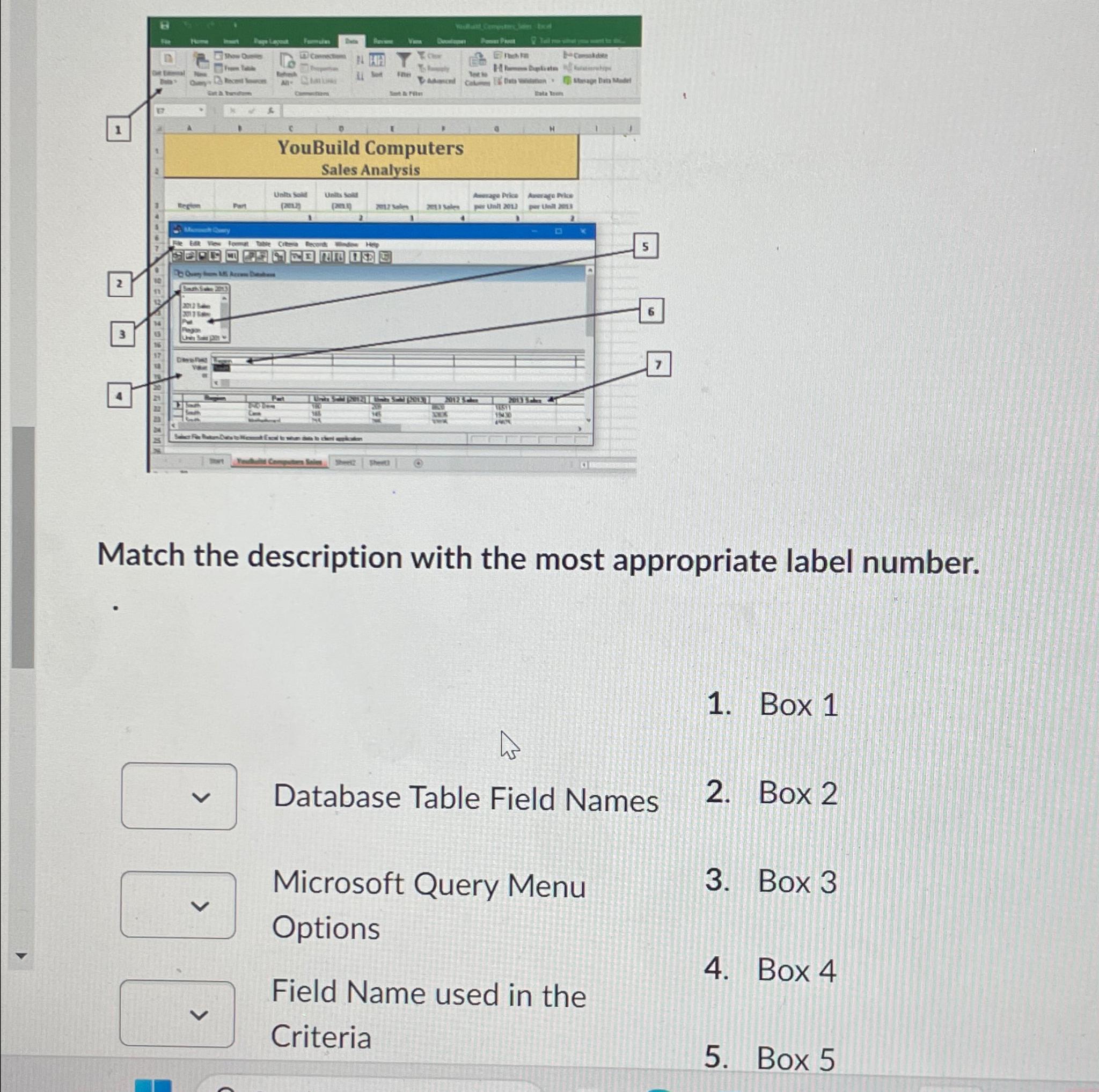 Solved Match The Description With The Most Appropriate L