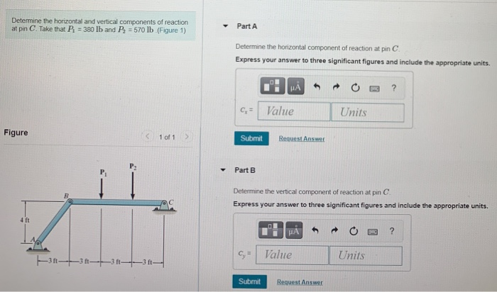 Solved Determine The Horizontal And Vertical Components Of Chegg