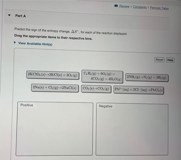 Solved Predict The Sign Of The Entropy Change S For Each Chegg