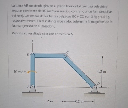 Solved La Barra Ab Mostrada Gira En El Plano Horizontal Con Chegg