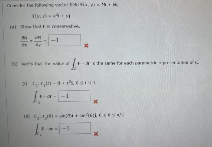 Solved Consider The Following Vector Field F X Y Mi Nj Chegg