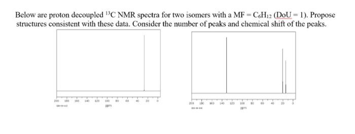 Solved Below Are Proton Decoupled C Nmr Spectra For Two Chegg